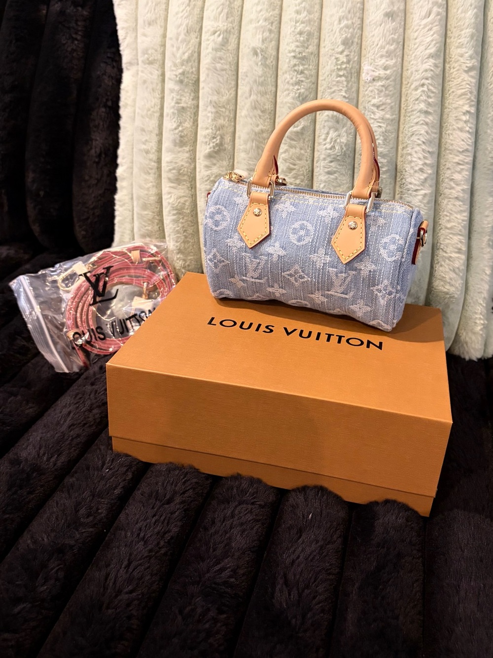 Louis Vuitton Blue Monogram Denim Nano Speedy Bag
